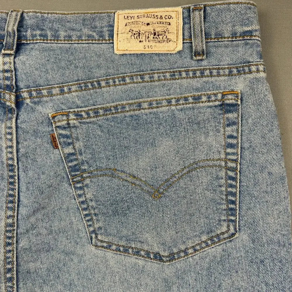 90s Vintage Levi's Jeans Brown Tab 540 Relaxed Light Wash Denim Mens 42 X 28